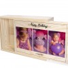 عکس تولد کودک چاپ شده روی جعبه چوبی اختصاصی